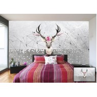 3D Geometric Deer Wallpaper