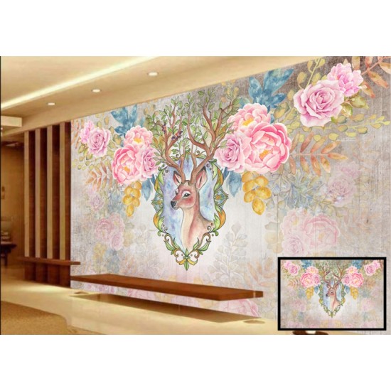 Flower Deer for Girls Room