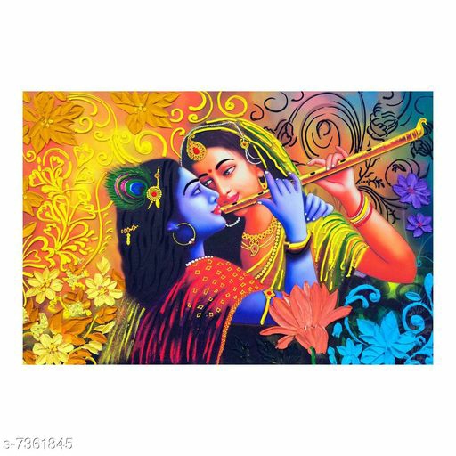 India Wall Radhe Krishna Playing bansuri Self Adesive Wallpaper 36x24  (TX649) for Home Décor : Amazon.in: Home & Kitchen