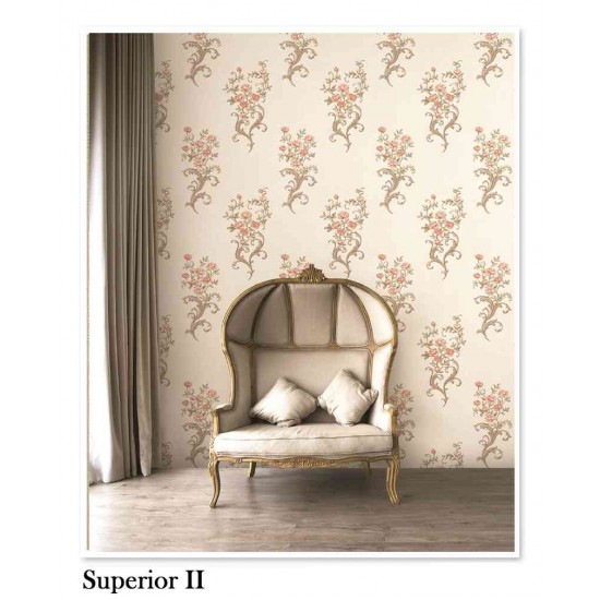 Excelhome: Aurora - 4017-2 Beige Damask Wallpaper (Avg. Utilization 50  Sq.ft)