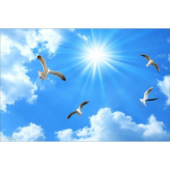 Walldeco Blue Sky 3D HD Digital Print wallpaper-CDWP0630367