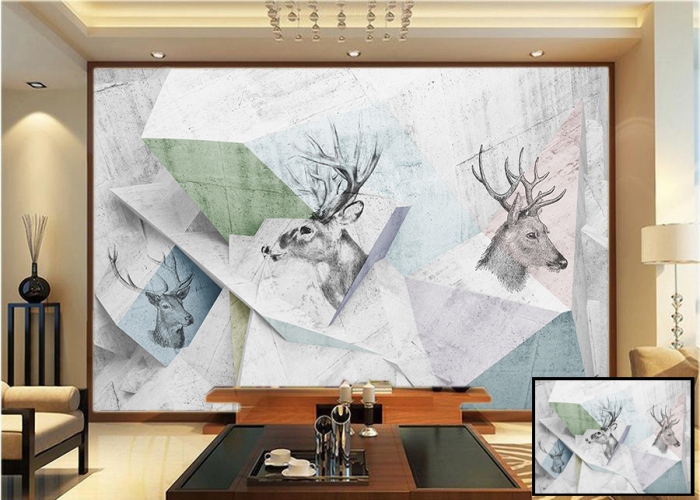 Woodland Forest Deer Wallpaper Wall Mural